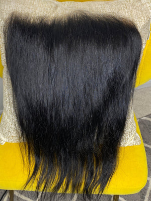 Our 100% Cambodian Cashmere Natural Straight 6X13 Frontal is great for clients who are looking for a seamless, undetectable, natural-looking finish. Our Frontals are made using a technique that makes the hairline look like it is growing naturally from your own scalp. Frontal Closures are available in length 14", 16", 18" and 20" with a 6 by 13-inch lace base. Note: Frontal knots do not come bleached.