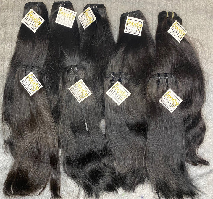 The perfect combination of long lengths in raw Cambodian straight bundles, closures, and frontal at an unbeatable wholesale package deal price!